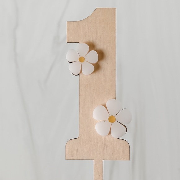 Groovy cake topper, Flower, Daisy 1st Birthday Cake Topper, Number cake topper - Picture 3 of 3